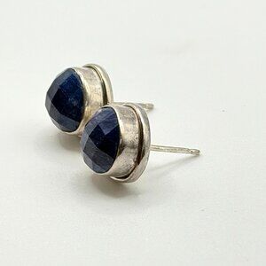 Sterling Silver & Blue Lapis Stone Earrings 925